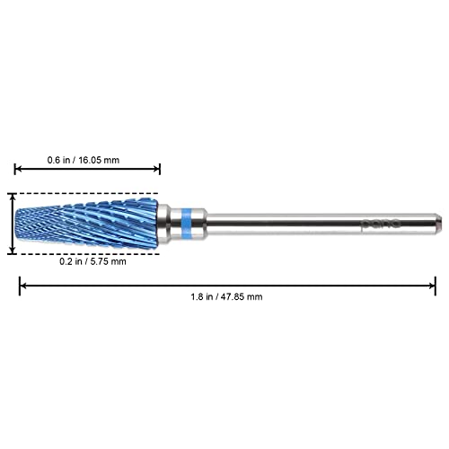 PANA 5-in-1 Pro Upgraded Multi-Function Drill Bit 3/32" Shank Size - (Blue, 2X Coarse to 2X Fine) - Mix Size Tungsten Drill Bit Fast Remove Acrylic Hard Gel Nail for Manicure Pedicure