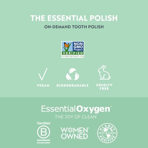 Essential Oxygen BR On-Demand Tooth Polish, Peppermint, White, 2 Ounce, Pack of 2
