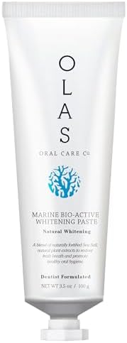OLAS Marine Bio-Active Toothpaste - Whitening, Fluoride Free Toothpaste - Promote a Healthy Oral Microbiome & Natural Fresh Breath - SLS Free & Dentist Formulated Xylitol Toothpaste (3.5oz)