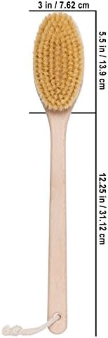 REDECKER Beechwood Bath and Shower Brush - Boar Bristle Back Brush Shower - 17-3/4 inch Handle for Hard-to-Reach Areas - Natural Pig Bristle Fibers Remove Dead Skin - Long Handled Bristle Shower Brush