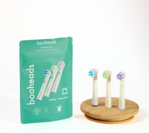 Oraboo - Biodegradable Electric Toothbrush Heads Compatible with Oral-b Electric Toothbrush - 3 Heads Per Pack | Biodegradable Recyclable Zero Waste (Deep - Multi)