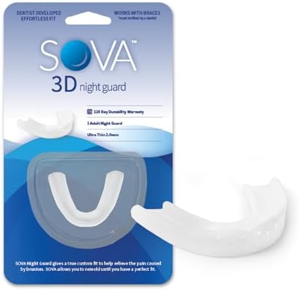 SOVA 3D Night Guard - 2.0mm Thin - Custom-Molded Fit - Protects Against Nighttime Teeth Grinding & Clenching - FSA/HSA Eligible - Odor & Taste Free - Remoldable Up to 20 Times - Non Toxic