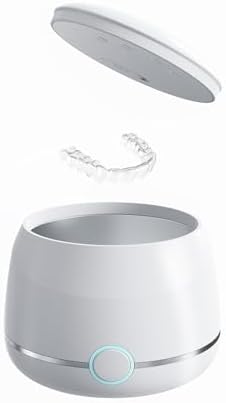 Ultrasonic Retainer Cleaner Machine Pro, Quickly Completes Denture Brushing and Bathing, Deep Cleaning, and Effectively Prevents Aligner Discoloration - White