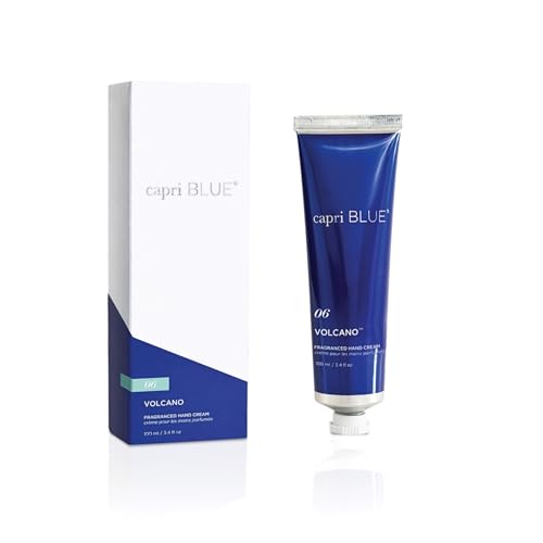 Capri Blue Moisturizing Hand Cream Travel Size – Signature Collection – Nourishing Hand Cream for Dry Cracked Hands with Jojoba Oil & Shea Butter – Purse Essentials for Skin Care (Volcano, 3.4 oz)