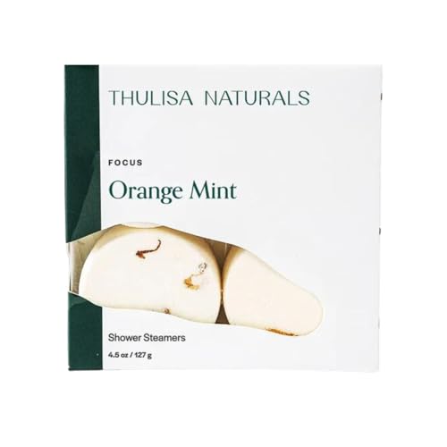 Orange Mint Shower Steamers Aromatherapy | Organic Shower Bombs with Essential Oils | Self Care Christmas Birthday & Spa Gifts for Women & Men | Stocking Stuffers | 4 Pack