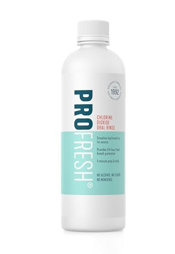 ProFresh Fresh Breath System Starter Kit, Oral Rinse 16.9 Ounce Bottle (Pack of 3) with Prep Packs & Tongue Cleaner, Alcohol Free, Flavor Free