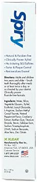 Spry Natural Xylitol Toothpaste 5oz for Adults and Kids - Fluoride Free, Gentle for Sensitive Teeth Whitening and Remineralizing, Breath Freshening, Mouth Moisturizing, Peppermint (Pack of 6)