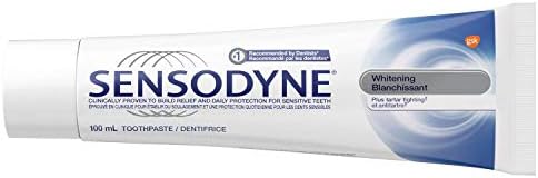 Sensodyne Sensitivity Toothpaste for Sensitive Teeth, Whitening Plus Tartar Control, 100ml (Pack of 3)