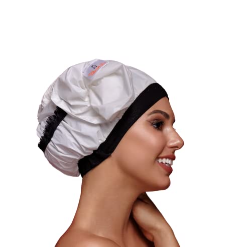 Luxury Waterproof Shower Cap - Innovative Open-Ended Design - White