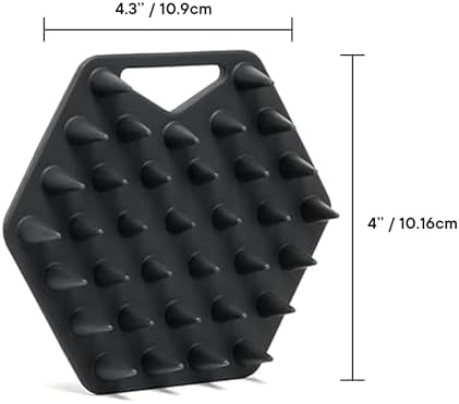 TOOLETRIES Scalp Scrubber - Silicone Exfoliating Hair Scrubber for Men, Bath & Shower Accessories - Durable Scalp Massager That Boosts Circulations & Strengthens Hair - Charcoal