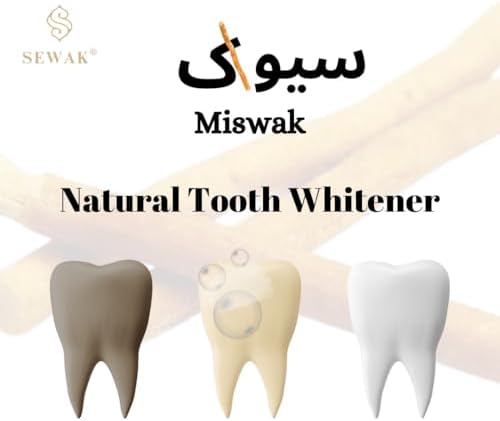 Miswak Sticks for Teeth Natural Toothbrush Organic مسواك Vegan and Cruelty Free Vacuum Sealed (Pack of 10)