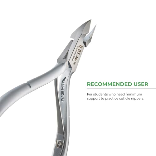 NGHIA Cuticle Nipper - D-01 (Stainless Steel) | Premium Quality for Nail Care | Durable and Sharp | Ergonomic Design | Grey Plated | Ideal for Salons and Home Use