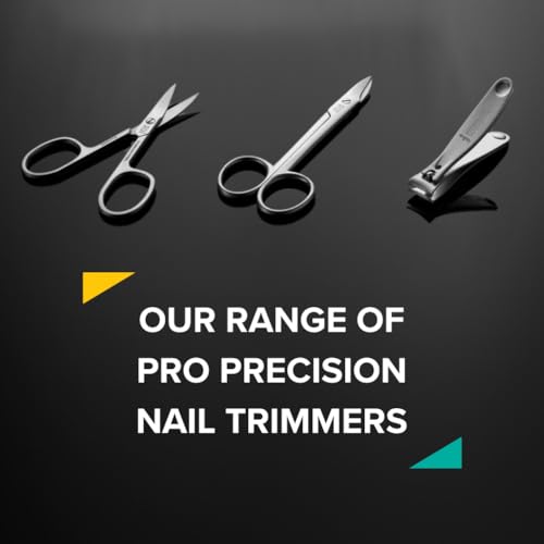 Rui Smiths Pro Precision Toenail Scissors | Stainless Steel Pedicure Trimmer Cutter with Micro-Serrated, Anti-Skid Cutting Edges and Long Handles For Hard Nails | Made in Solingen, Germany