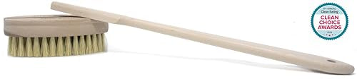 Yerba Prima Tampico Skin Brush for Exfoliation, Dry Brushing, and Blood Circulation with Natural Fiber Bristles and an All-Natural Maple Wood Handle - 1 Brush