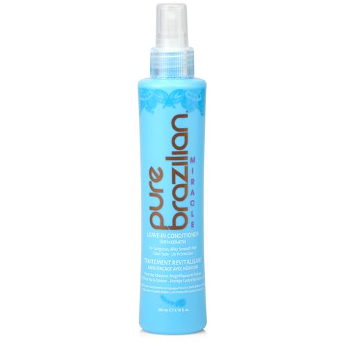 Pure Brazilian Leave-In Conditioner, Nourishing Hair Treatment Enriched with Keratin to Fortify & Strengthen, 6.78 Ounce (200 Milliliter)