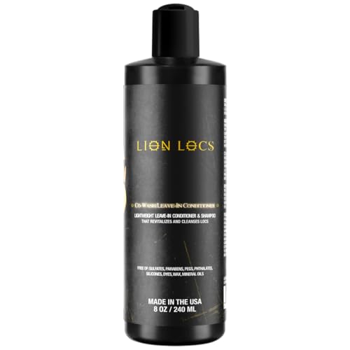 Lion Locs Shampoo and Conditioner for Dreads, Sisterlocks, Locks, & Dreadlocks | Lightweight Vegan Co Wash (8oz)
