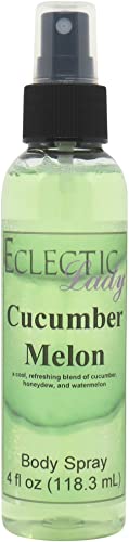 Eclectic Lady Cucumber Melon Body Spray, 4 ounces, Body Mist for Women with Clean, Light & Gentle Fragrance, Cologne with Soft, Subtle Aroma For Daily Use