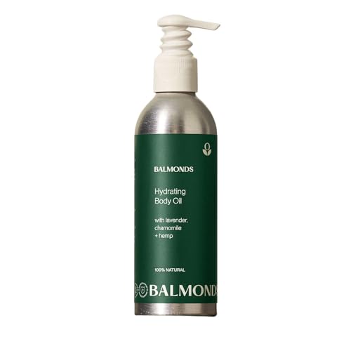 Balmonds Hydrating Body Oil - 100% Natural Skin Oil For Dry & Sensitive Skin, Fragrance Free & Made With Chamomile & Lavender, Vegan & Cruelty Free (6.8 oz)