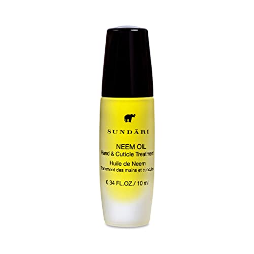 SUNDARI Neem Hand & Cuticle Oil – 0.34 Fl Oz, Roller for Dry Hands, Nails & Cuticles, Hydrating, Non-Greasy, Mess-Free, Pure Plant Extracts
