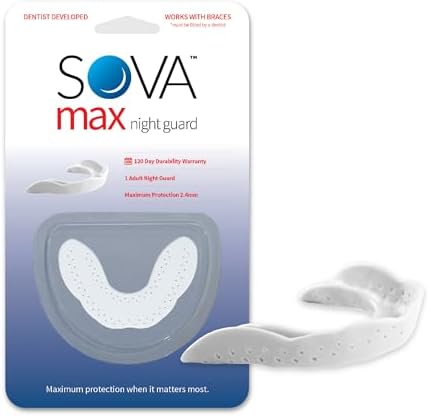 SOVA Max Night Guard - 2.4mm Thin - Custom-Molded Fit - Protects Against Nighttime Teeth Grinding & Clenching - FSA/HSA Eligible - Odor & Taste Free - Remoldable Up to 20 Times - Non Toxic