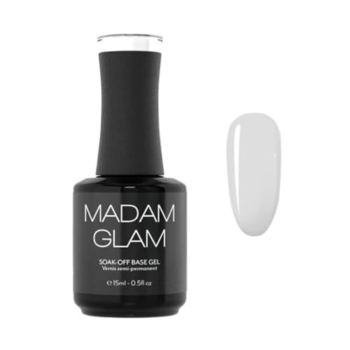 Madam Glam - Hema-Free Soak-off Base Coat Gel - 15ml 0.5 fl/oz - UV/LED DIY Gel Nail Application - Super Long-Lasting, Easy Removal, Salon Quality