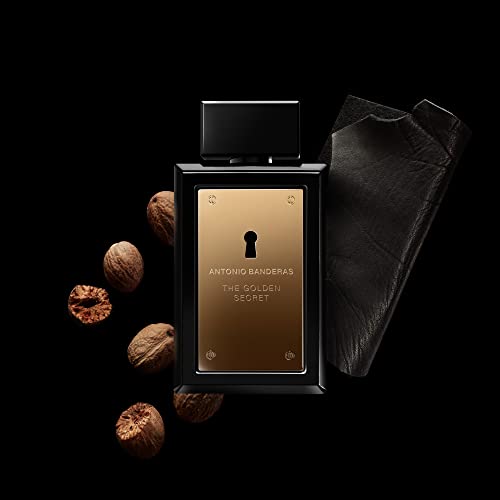 Banderas Perfumes - The Golden Secret - Eau de Toilette Spray for Men - Long Lasting - Masculine, Casual and Elegant Fragrance - Mint, Apple and Spicy Notes - Ideal for Day Wear - 1.7 Fl Oz