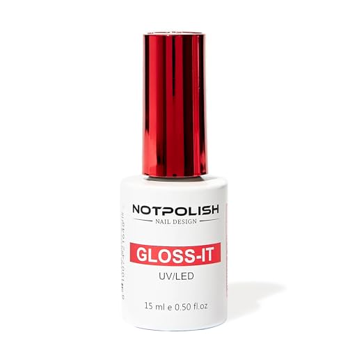 Notpolish Gloss-It Nail Top Coat – Shiny, No-Wipe Clear Top Coat Gel Nail Polish for Long-Lasting, Glossy Finish – Quick-Curing, Chip-Resistant Formula for Gel, Acrylic & Dip Powder Nails (0.5 oz)