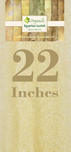 NileCart 22 in Egyptian Loofah - Natural exfoliating Body Scrubber Shower Loofah | Body Scrubber Exfoliator Natural Sponge - Luffa for Men and Women