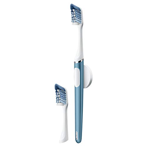 Oral-B Clic Toothbrush, Alaska Blue, with 2 Replaceable Heads and Magnetic Toothbrush Holder