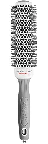 Olivia Garden Ceramic + Ion Speed XL Round Brush – 1 3/8" Extra-Long Thermal Barrel – Non-Electric Blowout Brush – CIXL-35