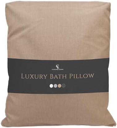 Luxury Bath Pillow for Tub - Thick and Comfortable Bathtub Pillow Support for Head and Neck and Back - Washable Quick-Drying Bath Pillows - Bath Cushion for Home Spa - Fits Any Bathtub - Sand
