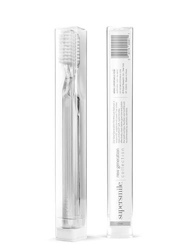 Supersmile New Generation Toothbrush w/Patented 45° Soft Nylon Bristles - Whitening Tooth Brush w/Ergonomic Handle Guarantees ADA Recommended Brushing Angle for Adults & Children