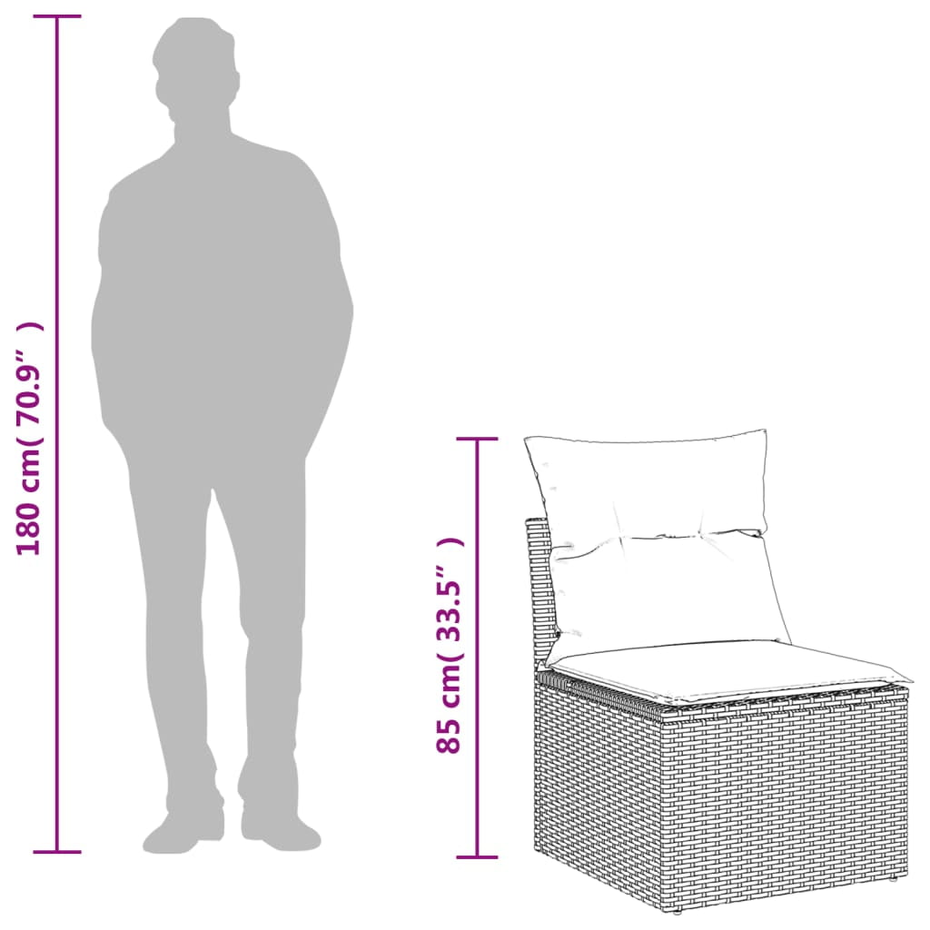 vidaXL Garden Sofa Set Grey