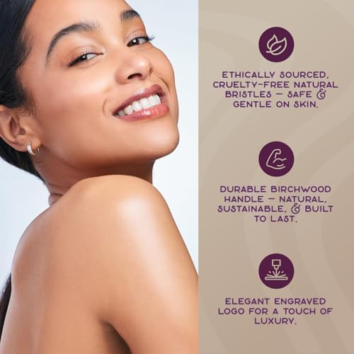 Purple Canyon Exfoliating Dry Brush | Natural Bristles and Ergonomic Birchwood Handle | Body Brush for Lymphatic Drainage and Skin Care