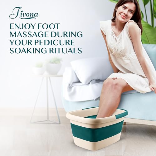 Fivona Collapsible Foot Bath Basin - Pedicure Foot Soaking Tub for Tired Feet, Cracked Heels, Soothe Soreness, Soften Calluses