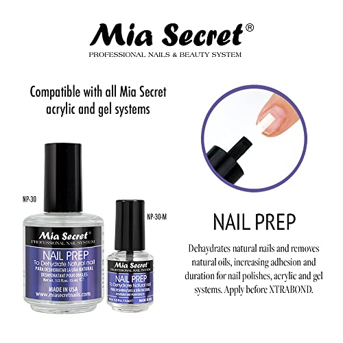 Mia Secret Professional Natural Nail Prep Dehydrate and Xtra Bond, Acid-Free Primer Set. Superior Bonding Primer for Acrylic Powder and Gel Nail Polish. Nail, Long-Lasting.