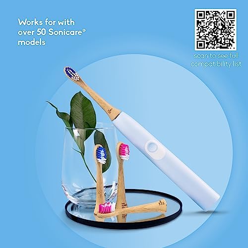 The Humble Co. Plant Based Electric Toothbrush Heads 4pk - Replacement Heads Compatible with Philips Sonicare Toothbrush, Helps Remove Plaque and Eliminate Bad Breath (Charcoal)