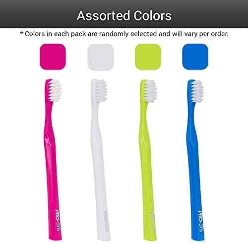 PRO-SYS® Adult Tapered Soft Toothbrush (Colorful 4-Pack) - ADA Accepted, Made with Soft Dupont™ bristles