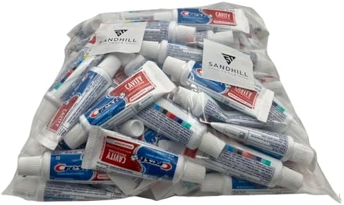 Travel Size Crest Toothpaste Bulk Amenities and Toiletries for Hotel, Vacation Rental and Airbnb 100 Pack, 0.85 fl oz Tubes