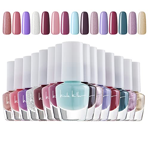 Nicole Miller Mini Nail Polish Set – Glossy, Vibrant Colors for Fingernails & Toenails, Trendy Collection