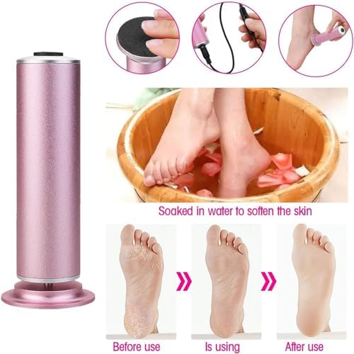 Electric Foot File Callus Remover, Professional Calluses Remover for Feet with 60pcs Sandpaper Discs, Adjustable Speed Control Pedicure Tool for Men Women Dead Dry Cracked Hard Skin