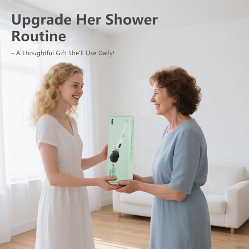 Electric Body Brush Back Scrubber for Shower - 3 in 1 Waterproof & Rechargeable with Long Handle, 3 Heads & 2 Speeds for Foam Generating, Cleansing, Exfoliating, Foot Callus Remover