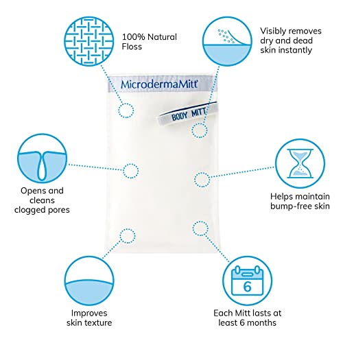 MicrodermaMitt Deep Exfoliating Mitt for Shower - Premium Dead Skin Remover & Exfoliator Body Scrubber - Turkish Kese Glove for Keratosis Pilaris - Natural Skin Care for Smooth, Radiant Results