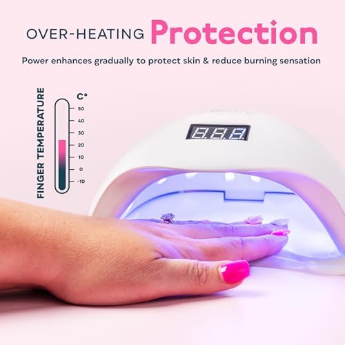 SUNUV UV Light for Nails, UV LED Nail Lamp with 4 Timer Settings, Compatible with All Gel Polish, Auto Sensor LCD Display Removable Base, SUN5