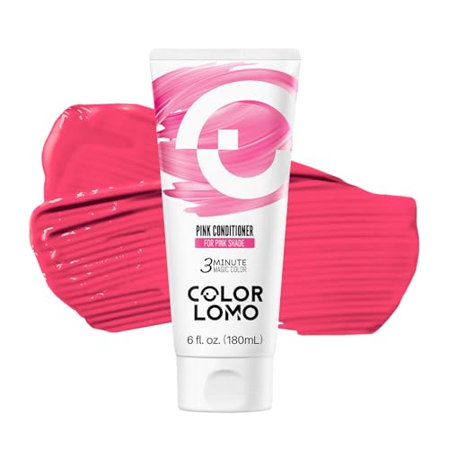 Semi Permanent Hair Color - 6 oz Color Depositing Conditioner with Shea Butter & Almond Oil - Color Conditioner Depositing Hair Mask for Bleached Hair- Vegan & Sulfate Free - Pink