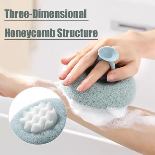 Super Soft Sunflower Suction Cup Bath Ball, 2025 Upgraded 2-in-1 Sunflower Ball Exfoliating Bath Sponge Cleaning Brush, Mesh Shower Body Sponge Accessories for Women, Men Shower (4 Color)