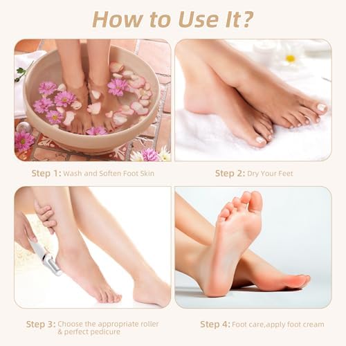Electric Foot Callus Remover, Electronic Foot File, Portable Electric Callus Remover for Feet, Pedicure Tools for Dead Skin Calluses