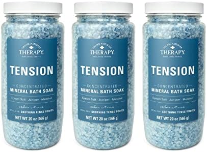 Village Naturals Therapy Tension Concentrated Mineral Bath Soak, Cedar Citrus Scent, 20 Oz, Pack of 3