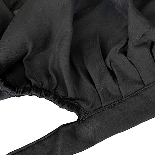 moonsix Women's Natural Silk Night Cap Satin Sleep Caps Elastic Head Cover Bonnet for Hair Care,Tape,Black