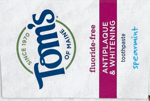 Tom's of Maine Fluoride-Free Antiplaque & Whitening Natural Toothpaste, Spearmint, 5.5 oz.